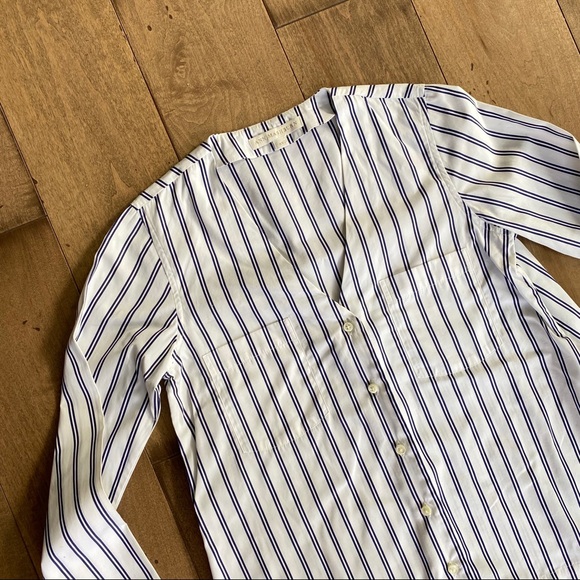 ann mashburn Tops - Ann Mashburn Button Down Shirt Blouse Up Striped